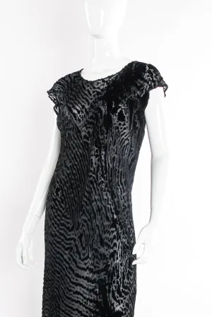 Animal Print Silk Velvet Burnout Dress
