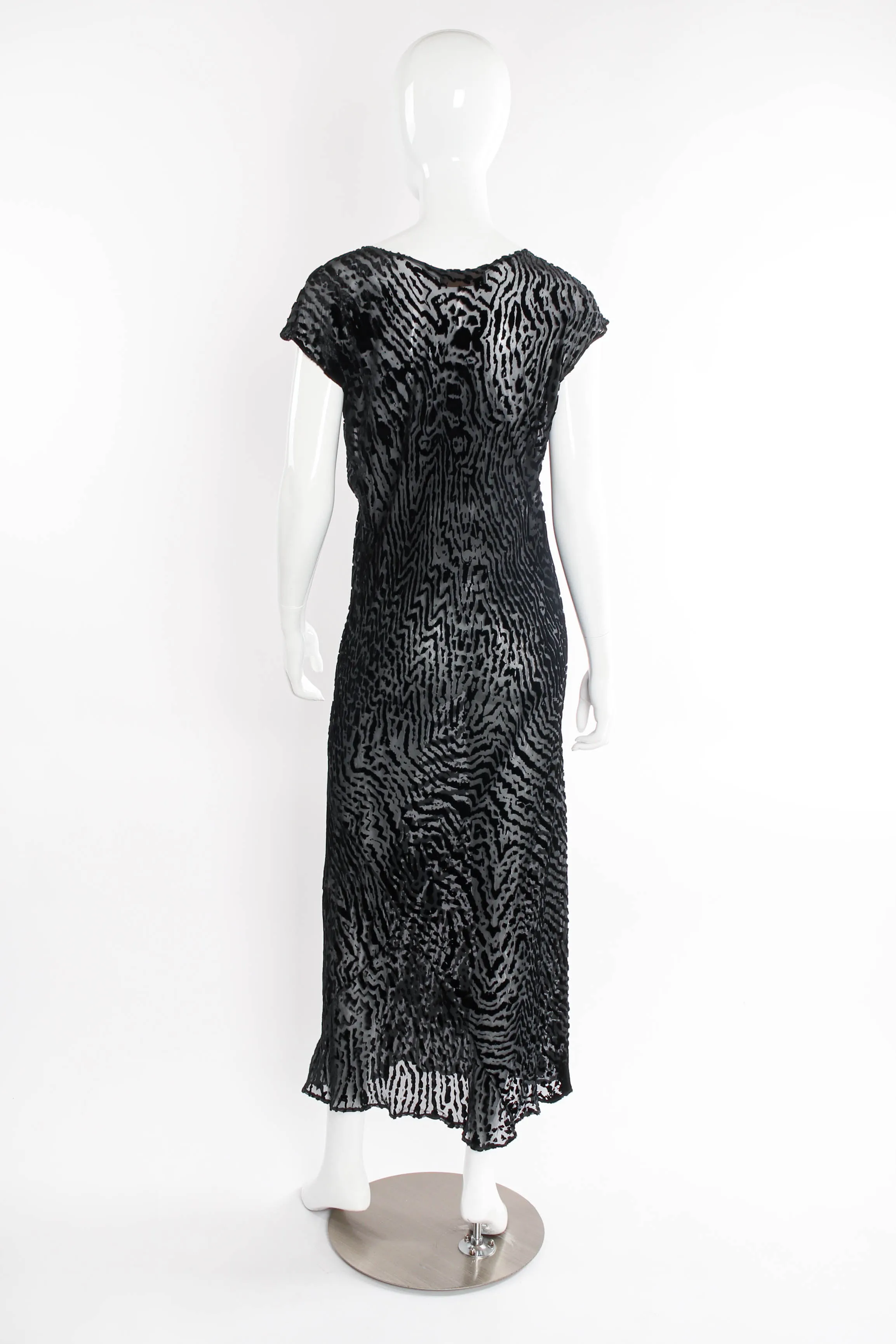 Animal Print Silk Velvet Burnout Dress