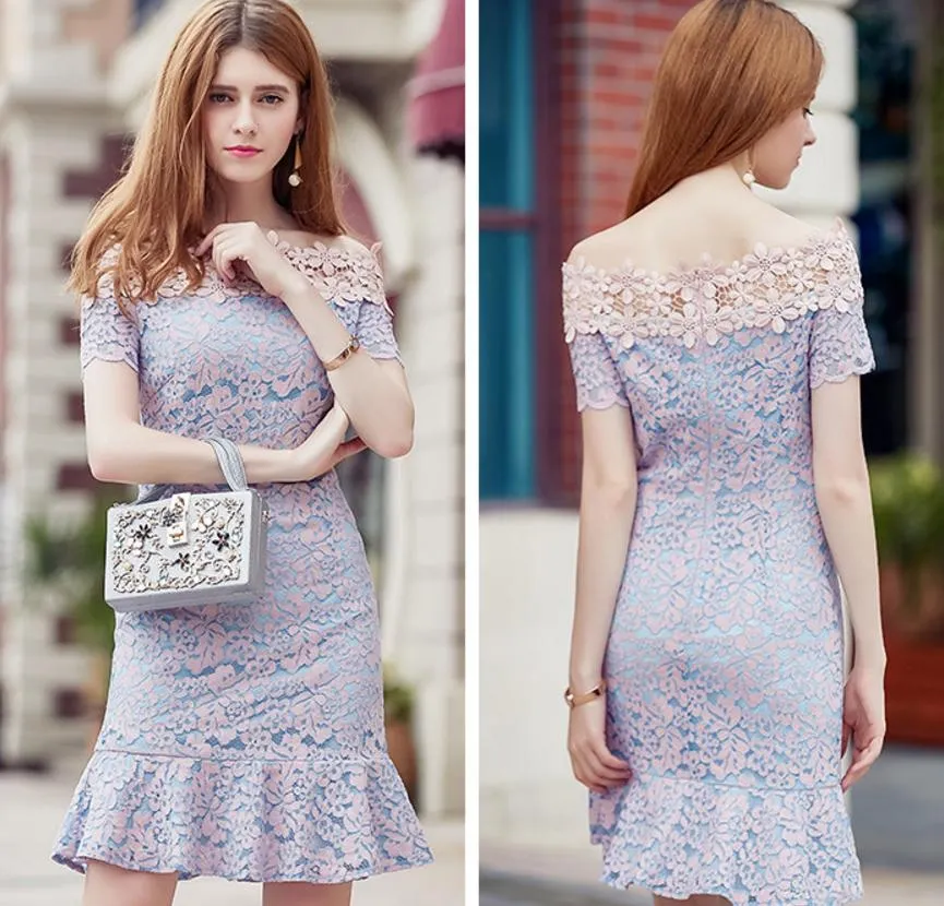 Anneprom Chic Sheath/Column Off-the-shoulder Applique Tulle Short Prom Dress Homecoming Dress APH0041