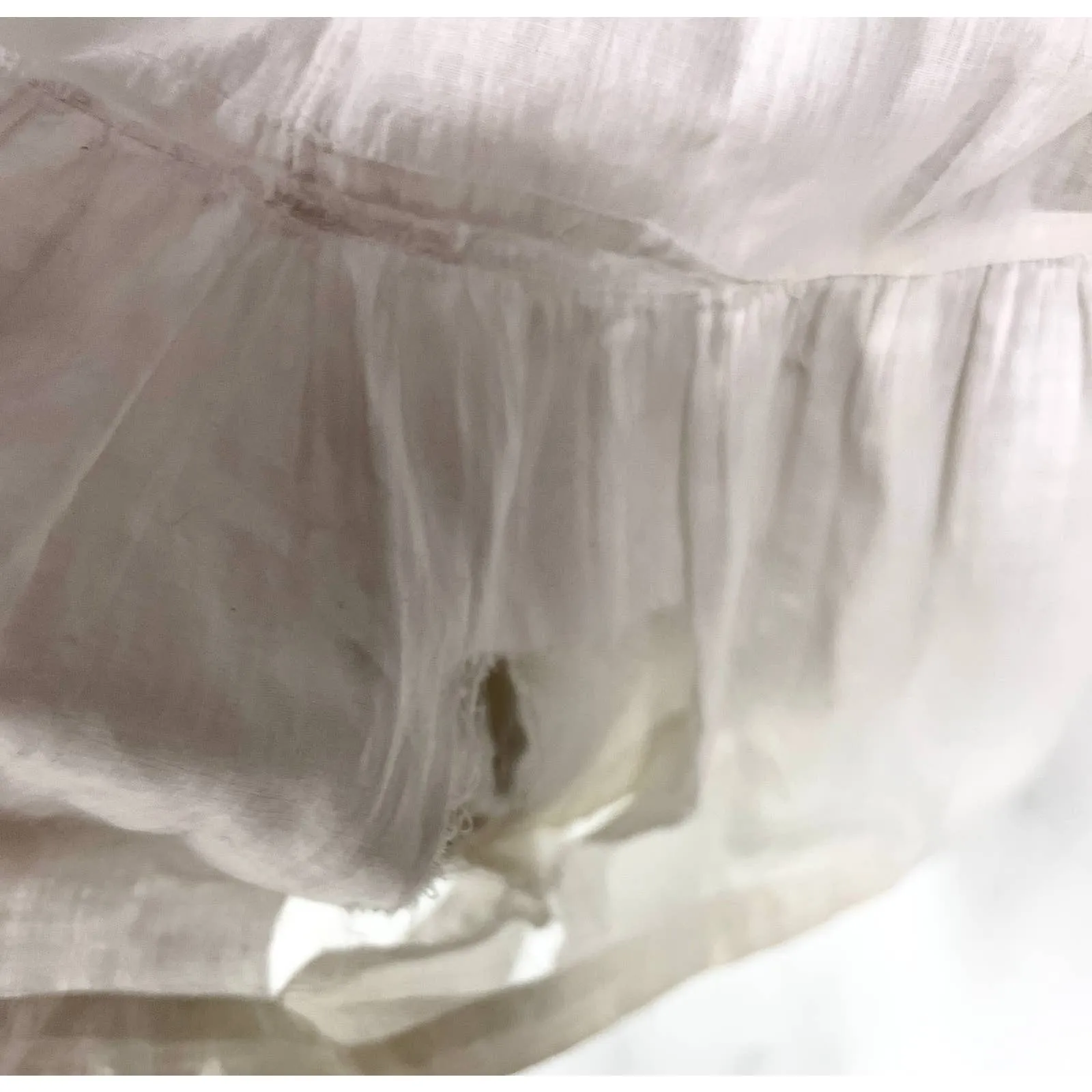 Antique White Cotton Lawn Long Chemise Victorian S/M