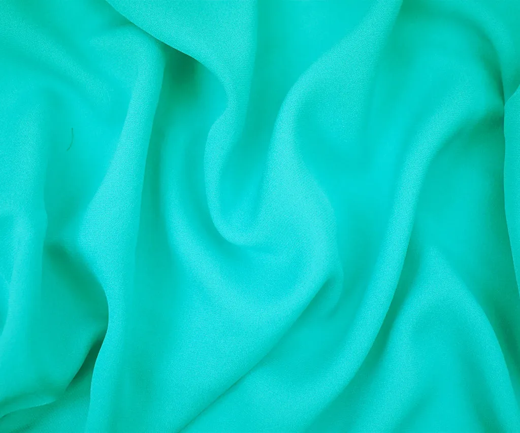 Aqua Teal Silk Georgette Woven Fabric