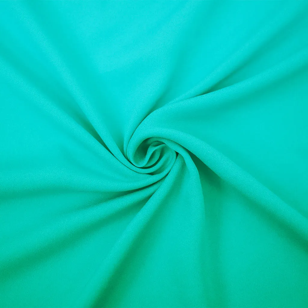 Aqua Teal Silk Georgette Woven Fabric