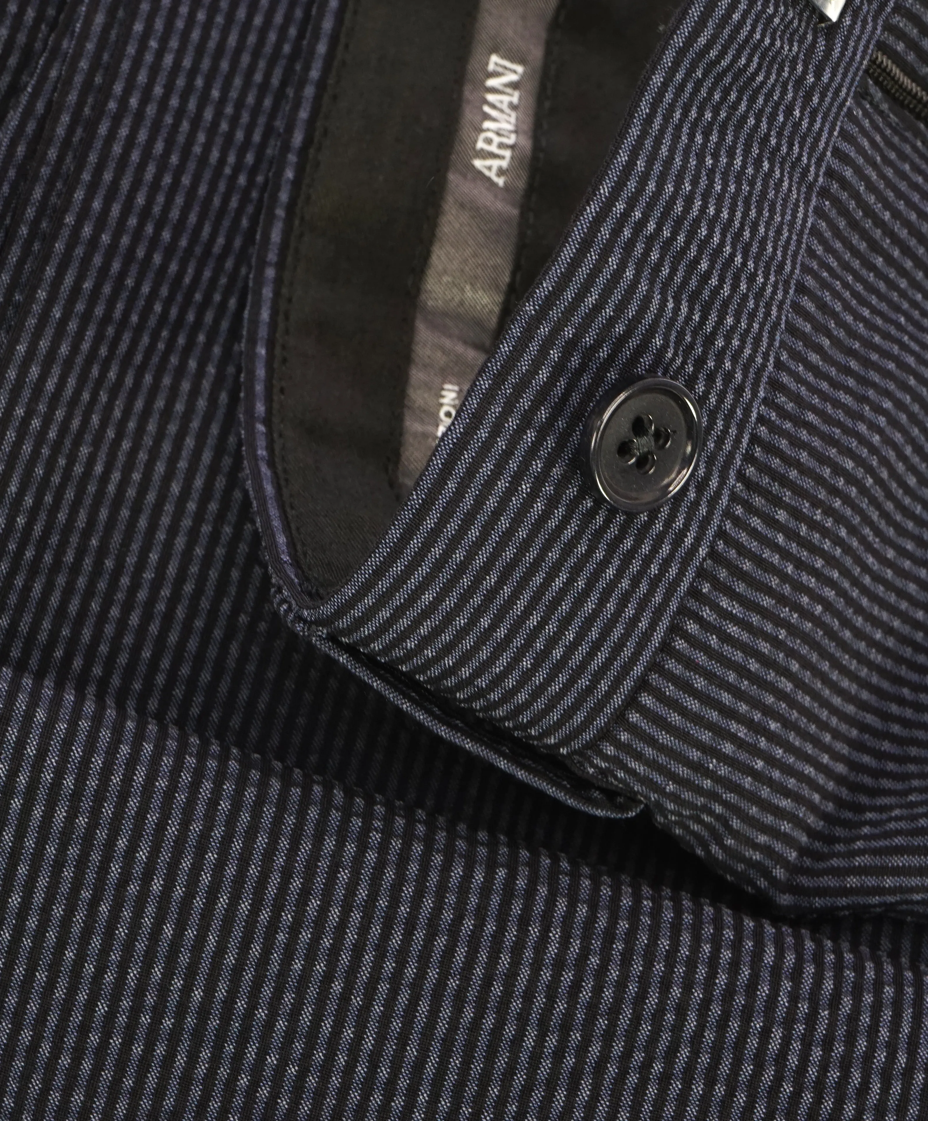 ARMANI COLLEZIONI - SILK & WOOL Seersucker Stripe Flat Front Dress Pants - 36W