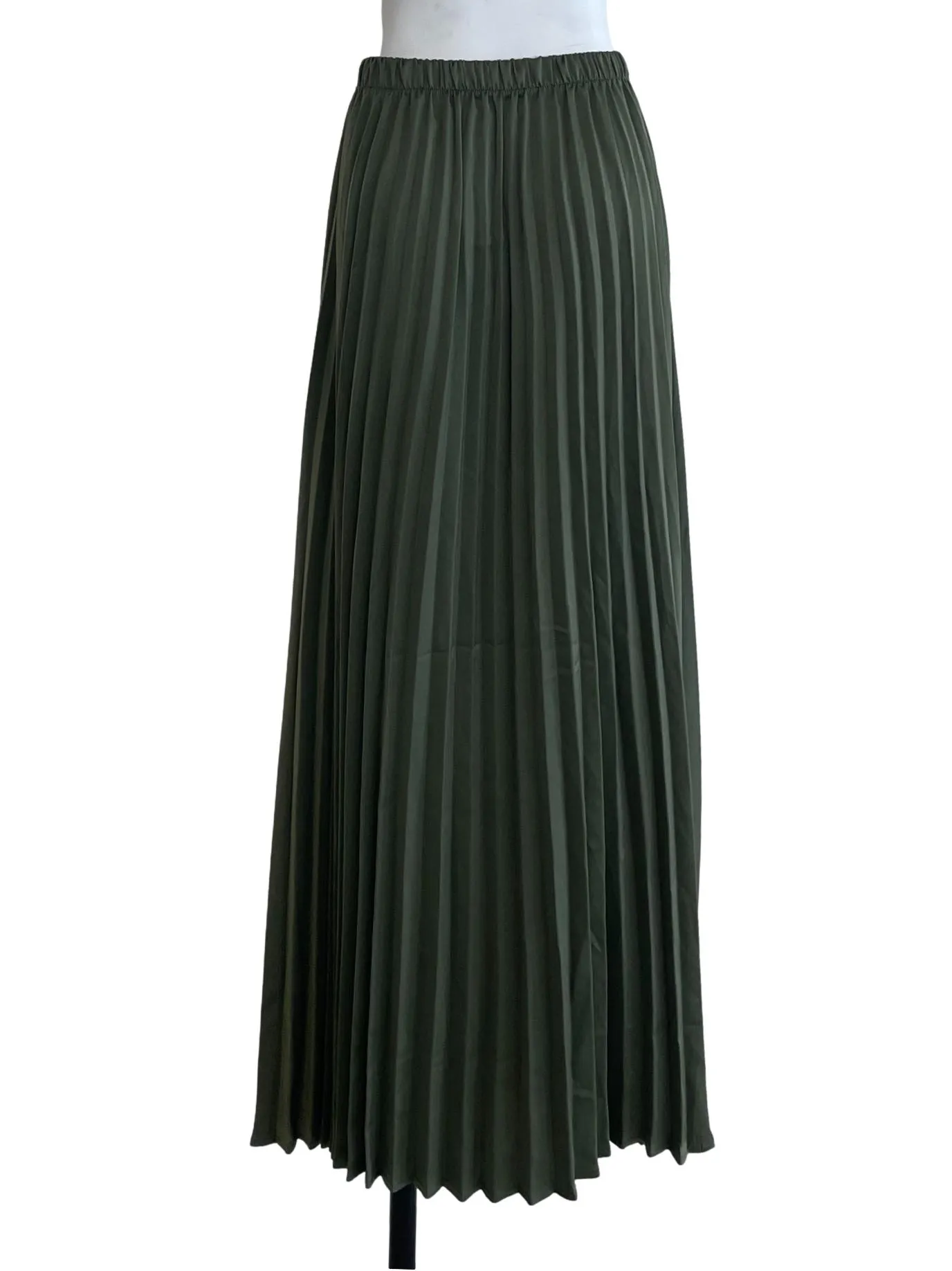 Army Green Pleated Skirt