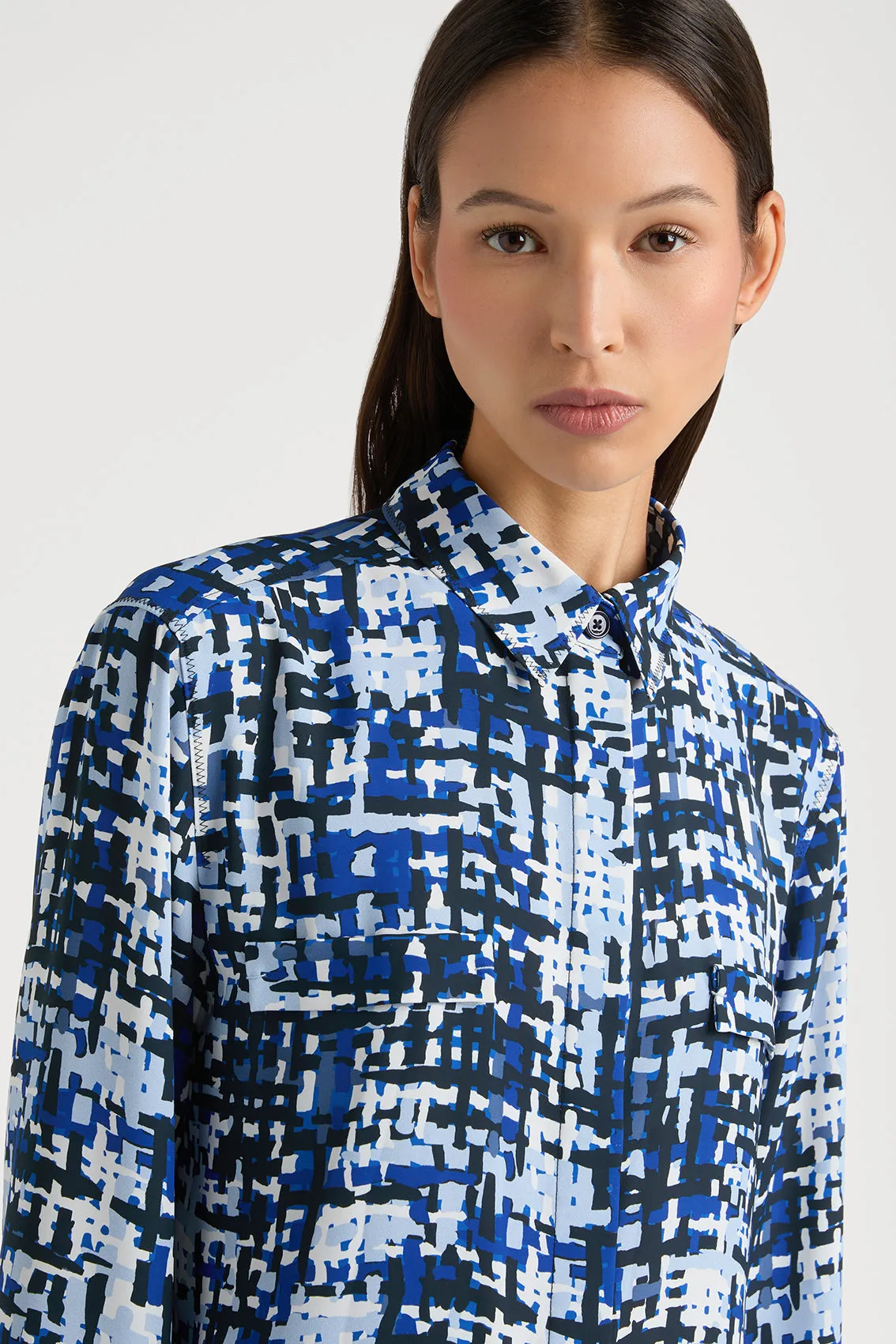 Artfully Crafted Weaving Tweed Printed Shirt, Merging Classic Charm Style