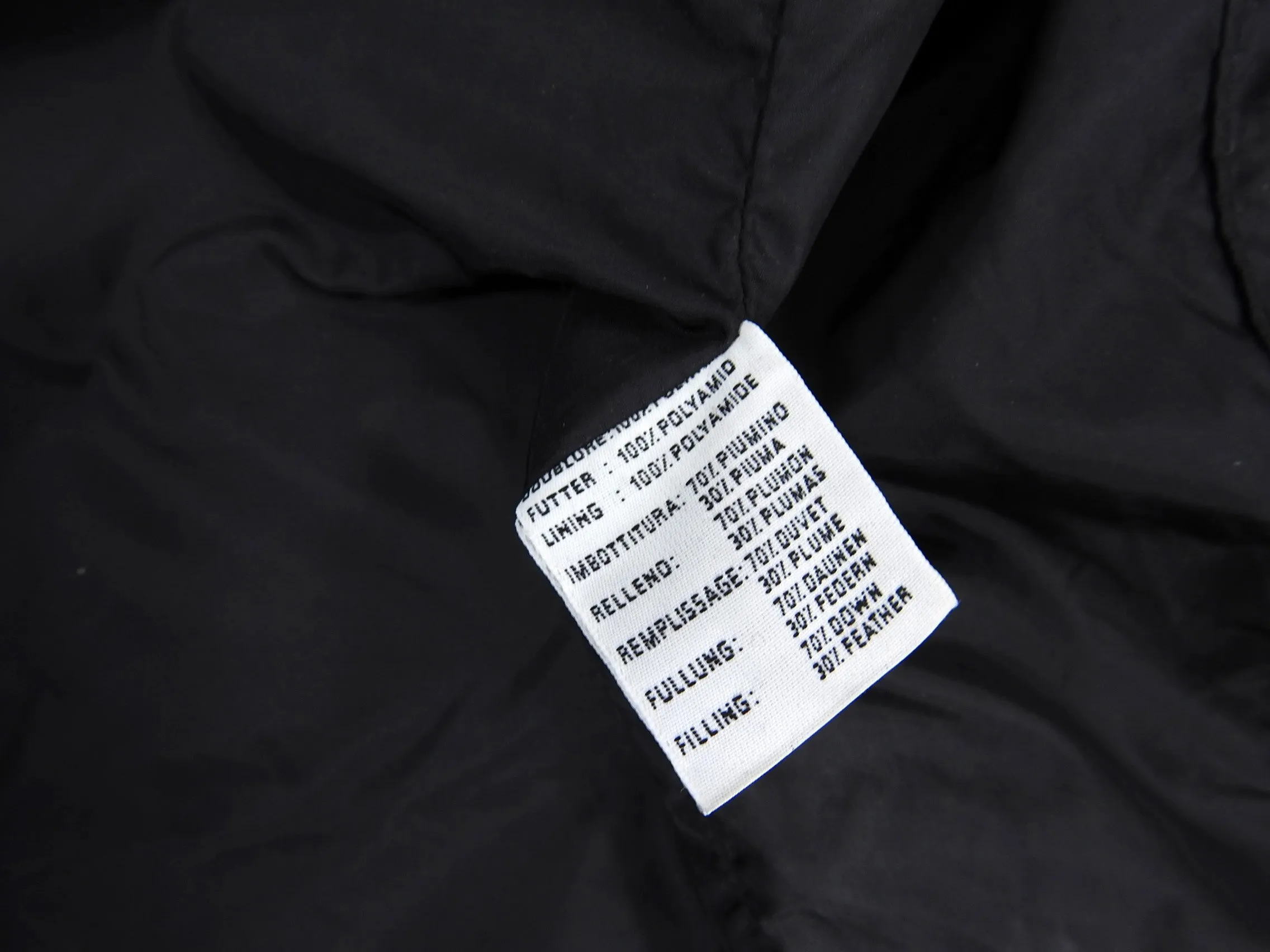 Aspesi Black Long Black Quilted Down Puffer Parka Jacket - L