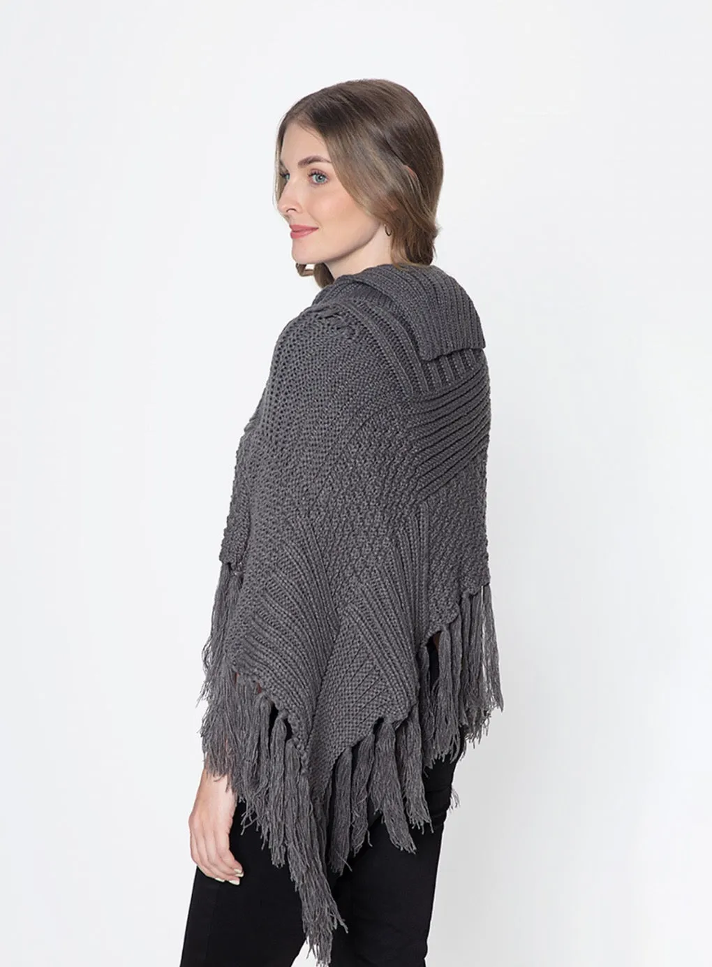 Asymmetric Knitted Poncho