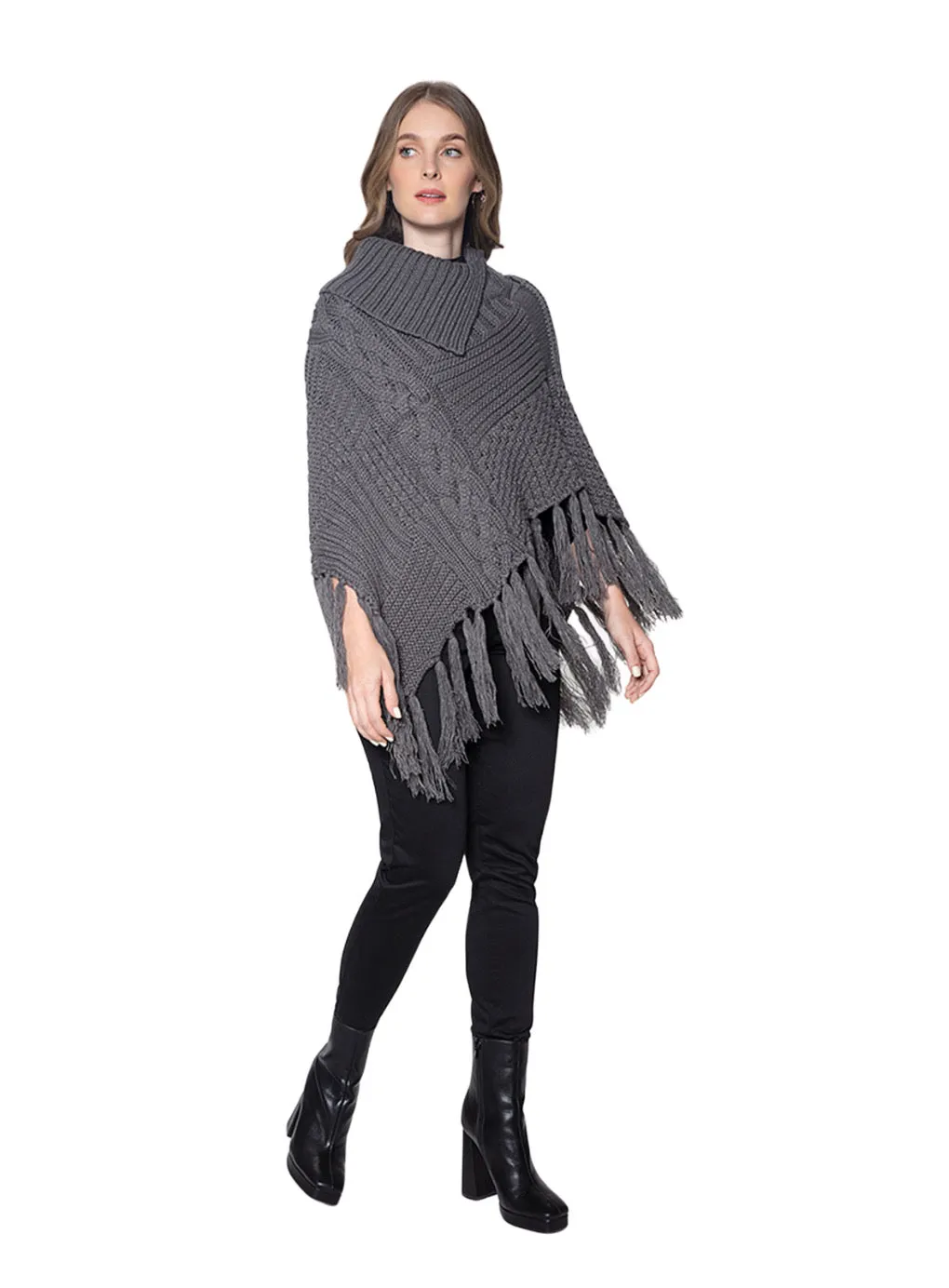 Asymmetric Knitted Poncho