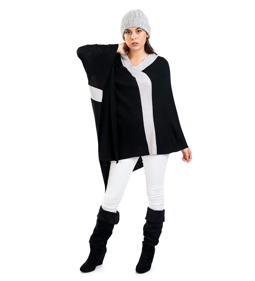 Baby Alpaca Sweater Vneck Poncho
