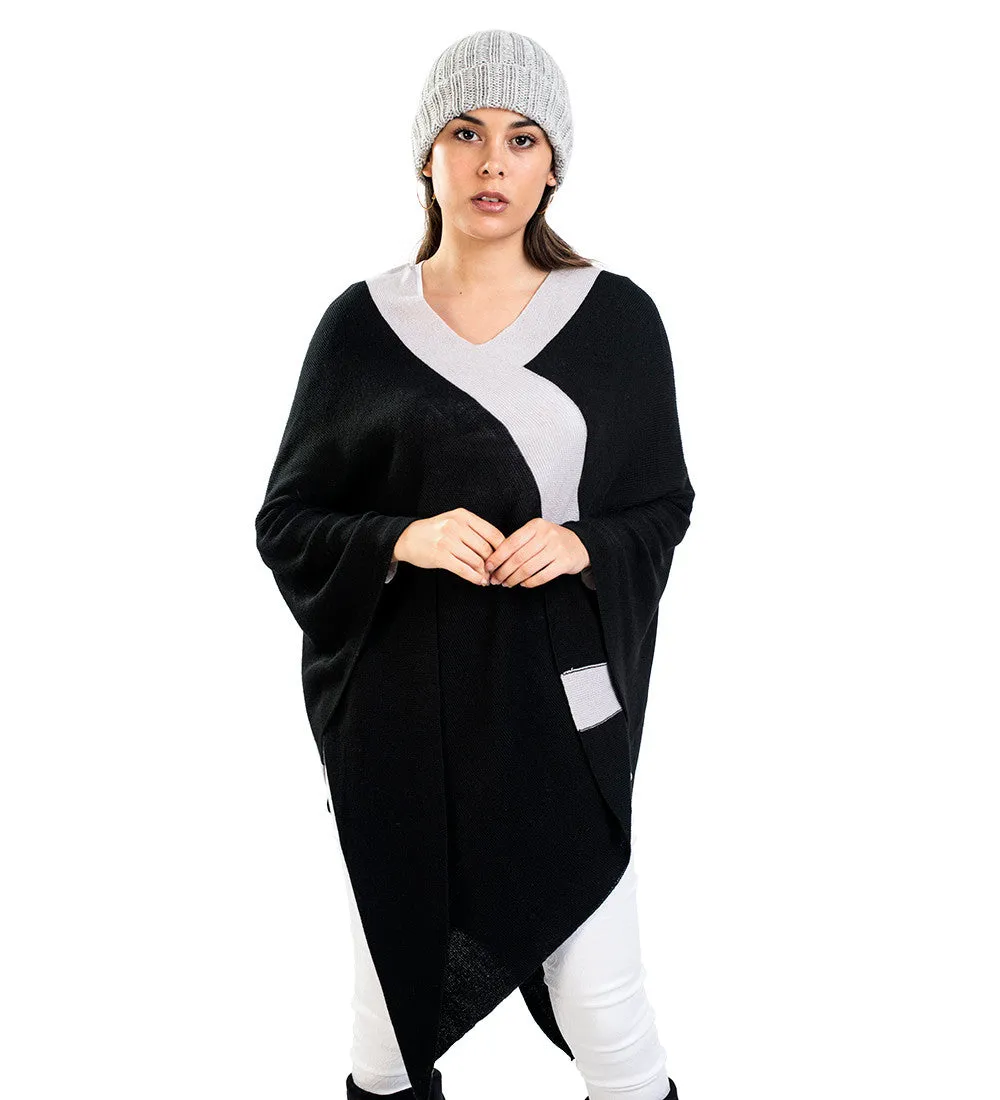 Baby Alpaca Sweater Vneck Poncho