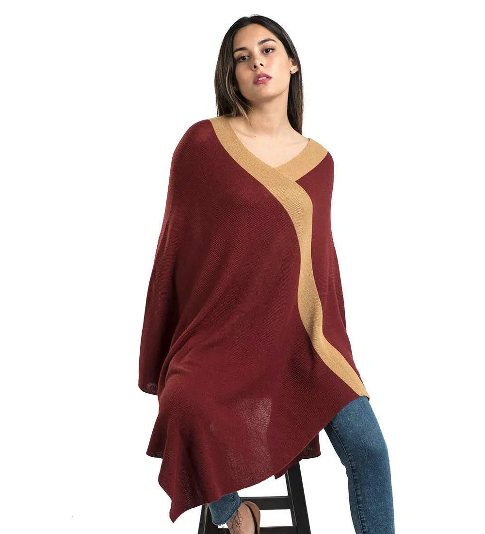 Baby Alpaca Sweater Vneck Poncho
