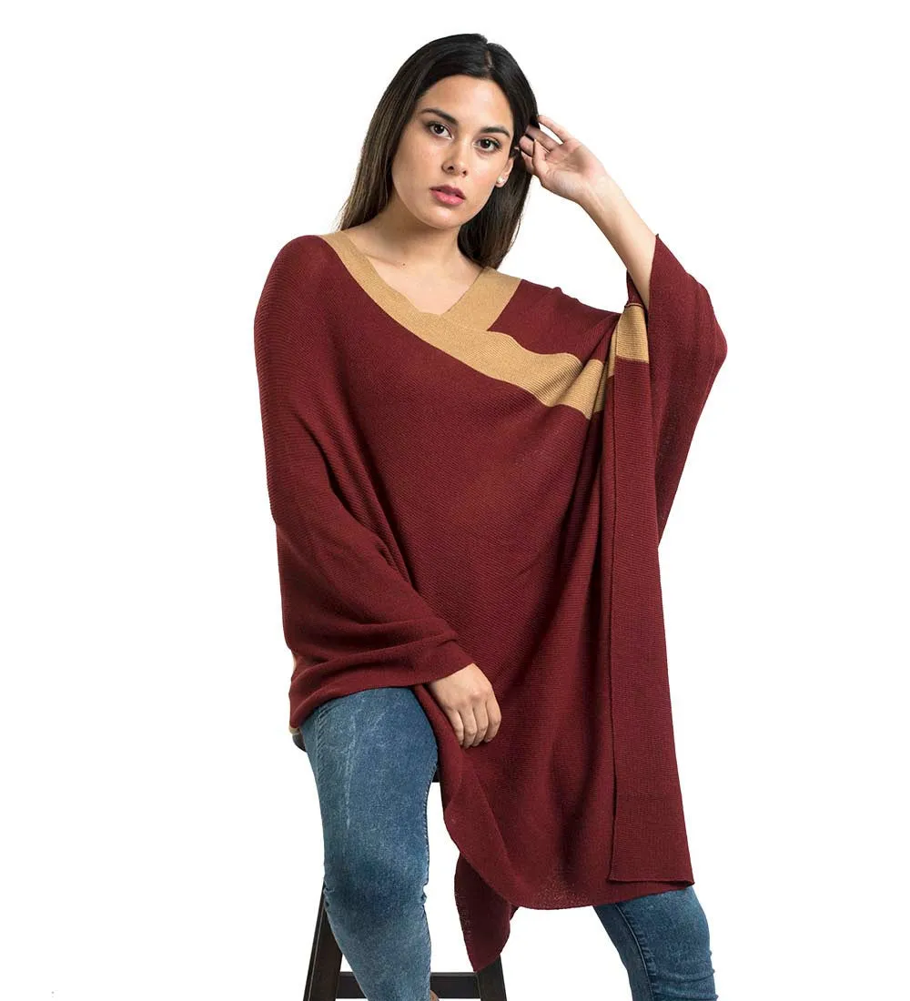 Baby Alpaca Sweater Vneck Poncho