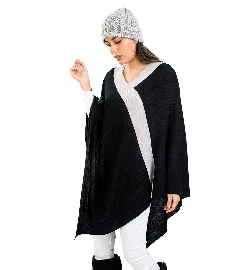 Baby Alpaca Sweater Vneck Poncho