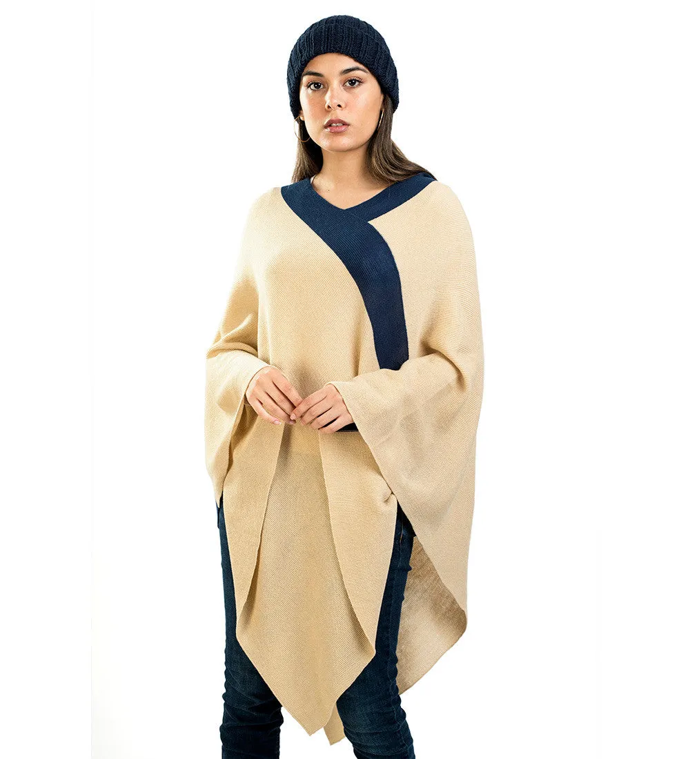 Baby Alpaca Sweater Vneck Poncho