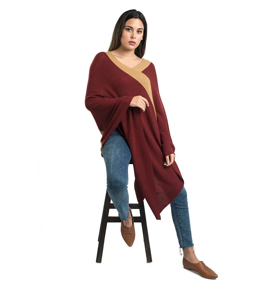 Baby Alpaca Sweater Vneck Poncho
