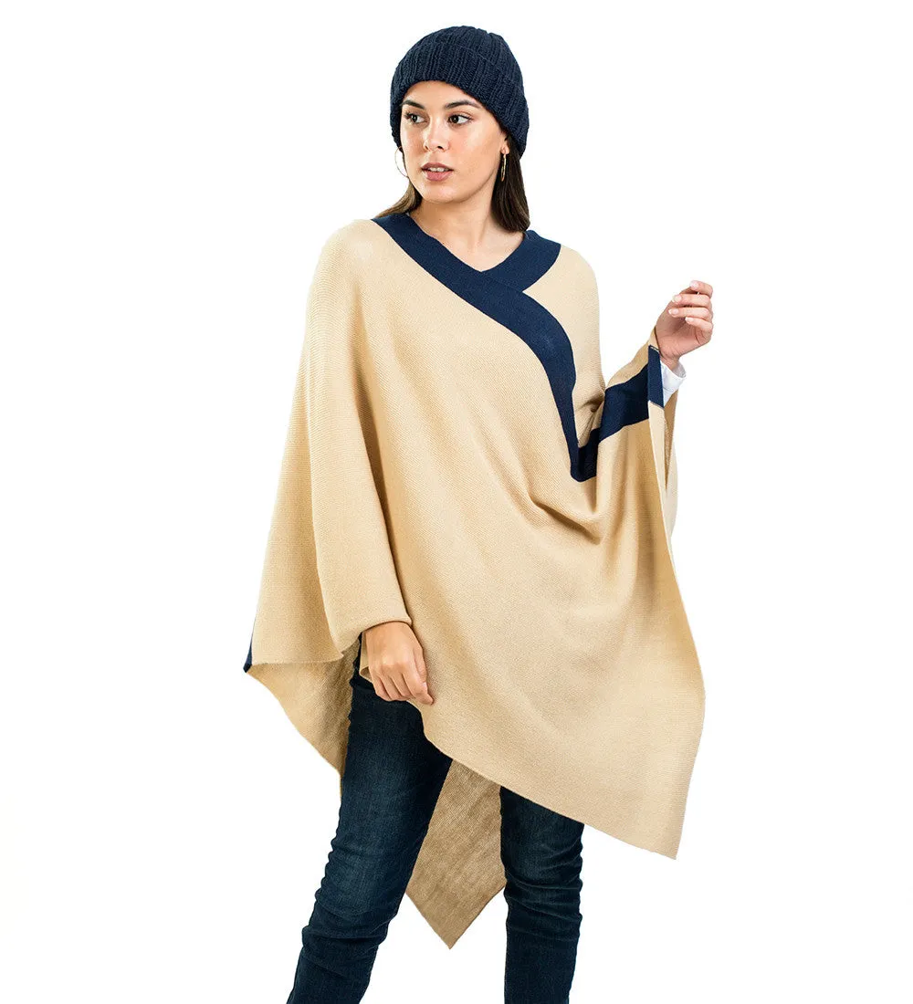 Baby Alpaca Sweater Vneck Poncho