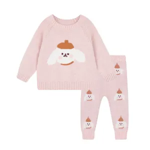 Baby Boys Girls Clothing Set of Top   Pants - Pink, Beige