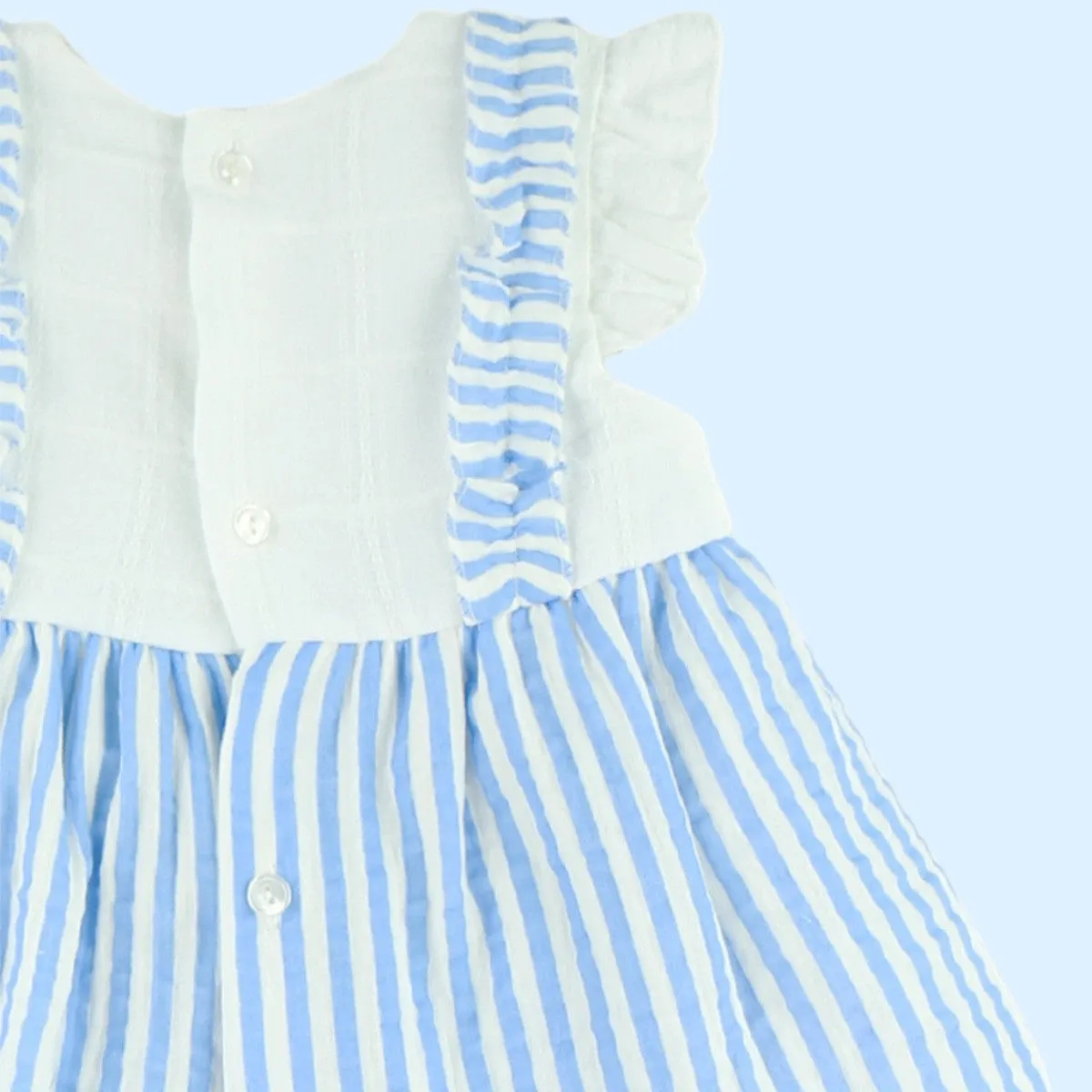 Baby Ferr Baby Girls Blue Stripe Dress