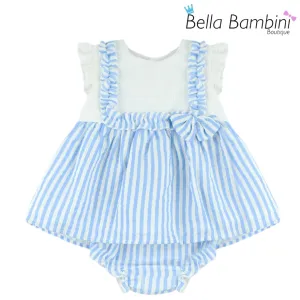 Baby Ferr Baby Girls Blue Stripe Dress