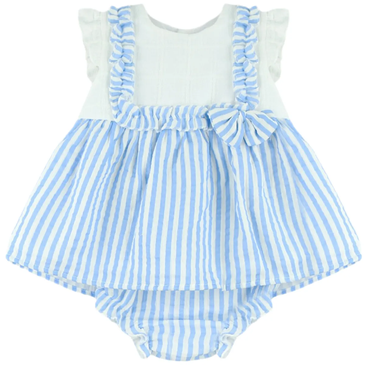 Baby Ferr Baby Girls Blue Stripe Dress