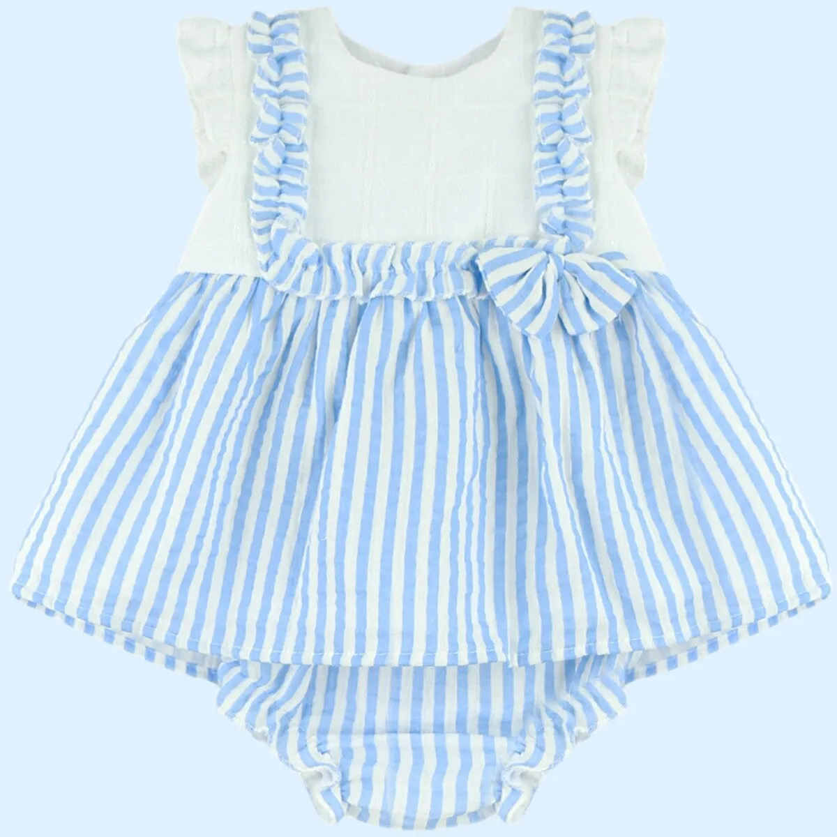 Baby Ferr Baby Girls Blue Stripe Dress