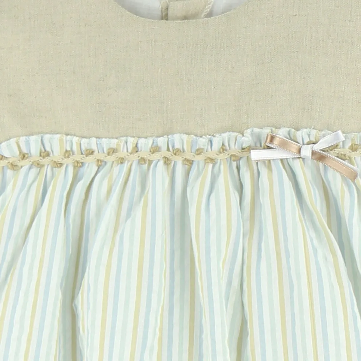 Baby Ferr Older Girls Beige Stripe Dres