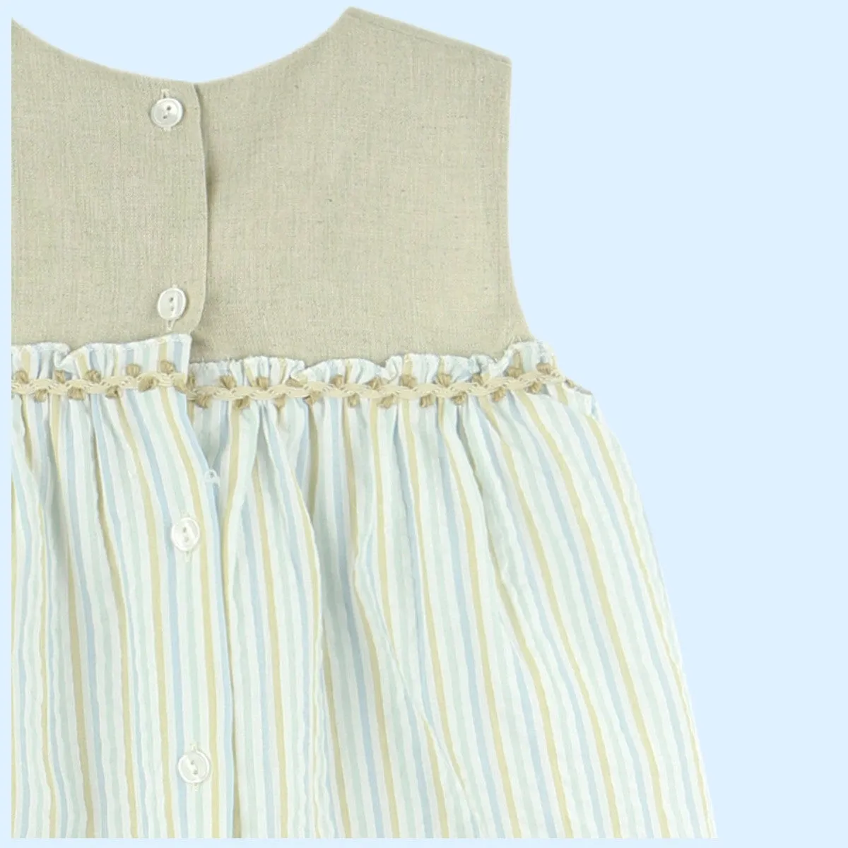 Baby Ferr Older Girls Beige Stripe Dres
