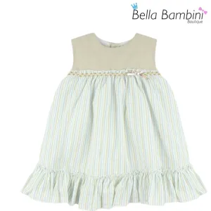 Baby Ferr Older Girls Beige Stripe Dres