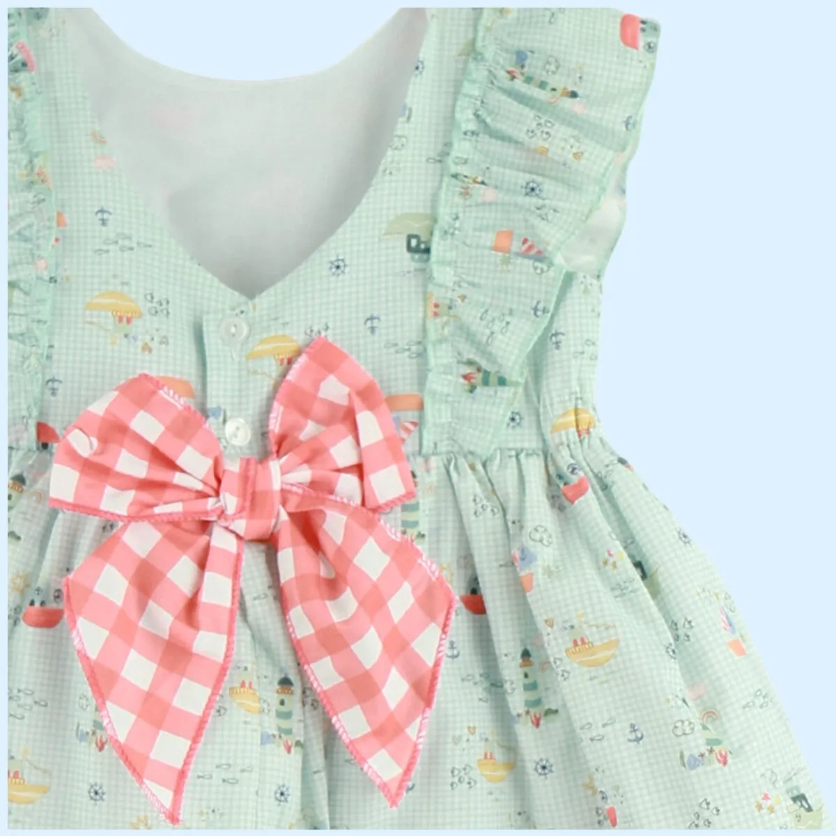 Baby Ferr Older Girls Mint Lighthouse Dress