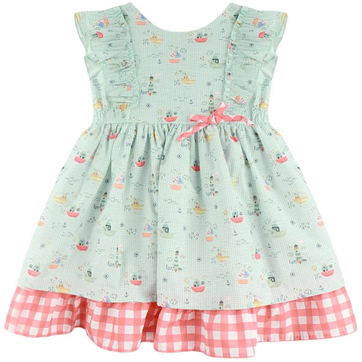 Baby Ferr Older Girls Mint Lighthouse Dress
