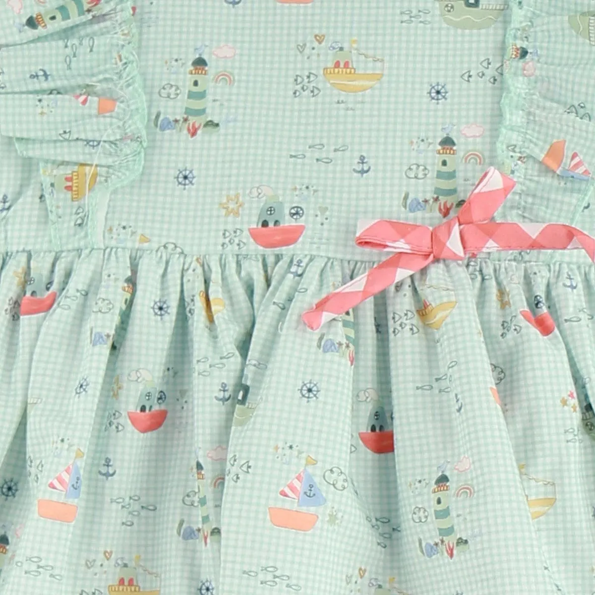 Baby Ferr Older Girls Mint Lighthouse Dress