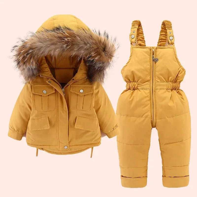 Baby Girl winter down jacket and jumpsuit