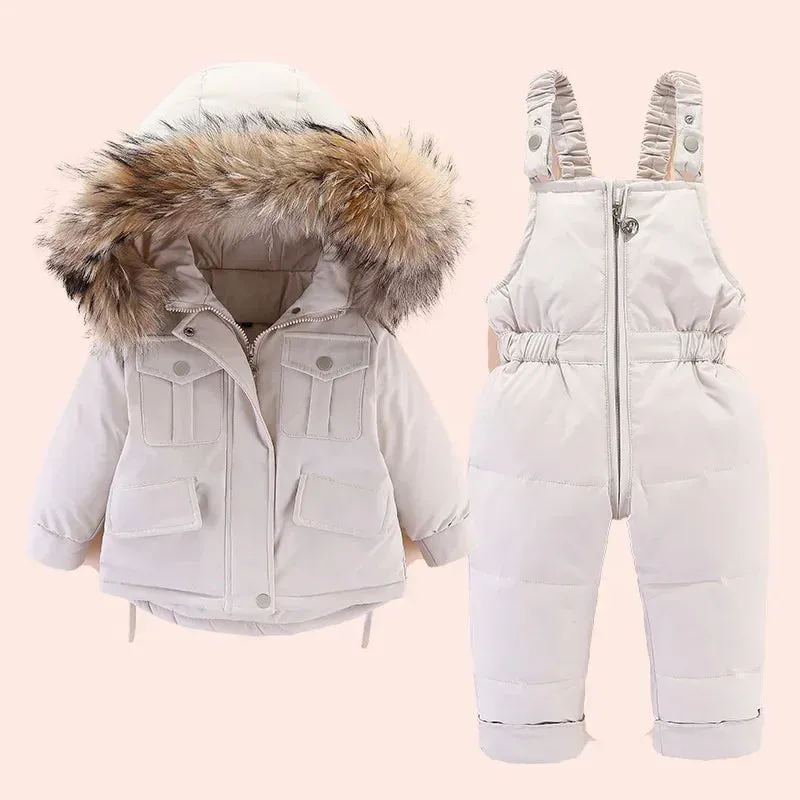 Baby Girl winter down jacket and jumpsuit