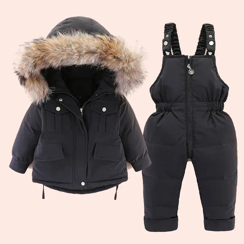 Baby Girl winter down jacket and jumpsuit