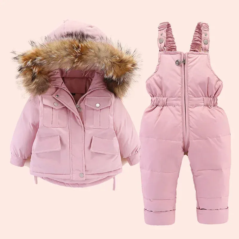 Baby Girl winter down jacket and jumpsuit