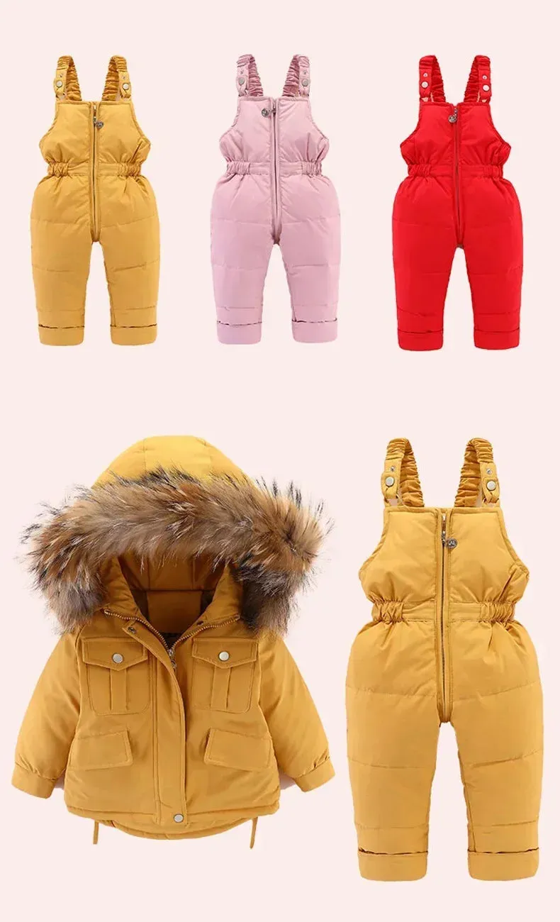 Baby Girl winter down jacket and jumpsuit