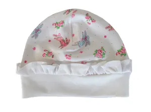 Baby Girl's "Happy Easter" Bunny Print Hat