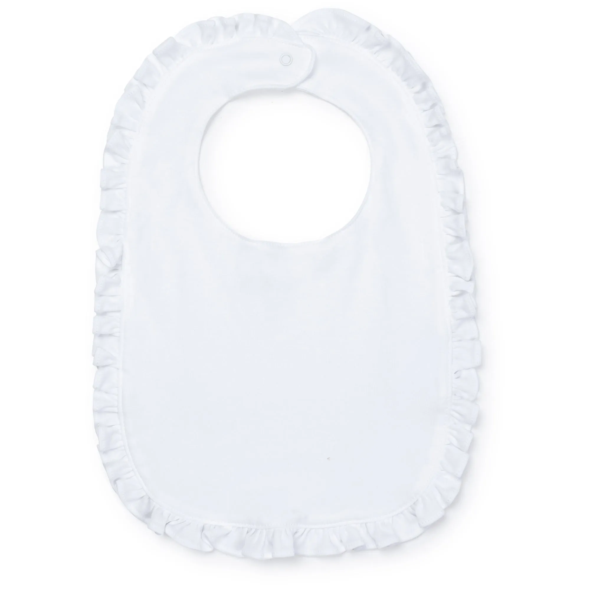 Baby Shop: Ruffled Edge Bib with Monogram - White