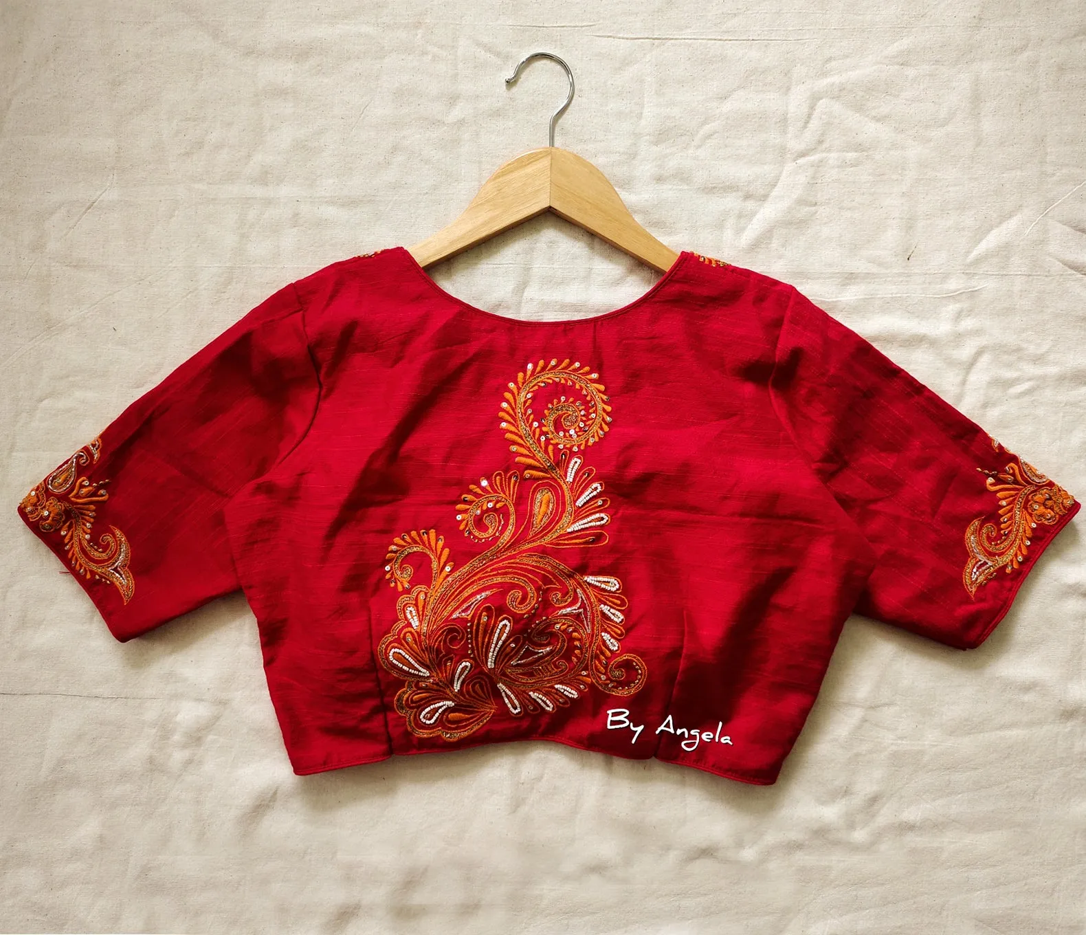 Back Kalka Blouse - Red