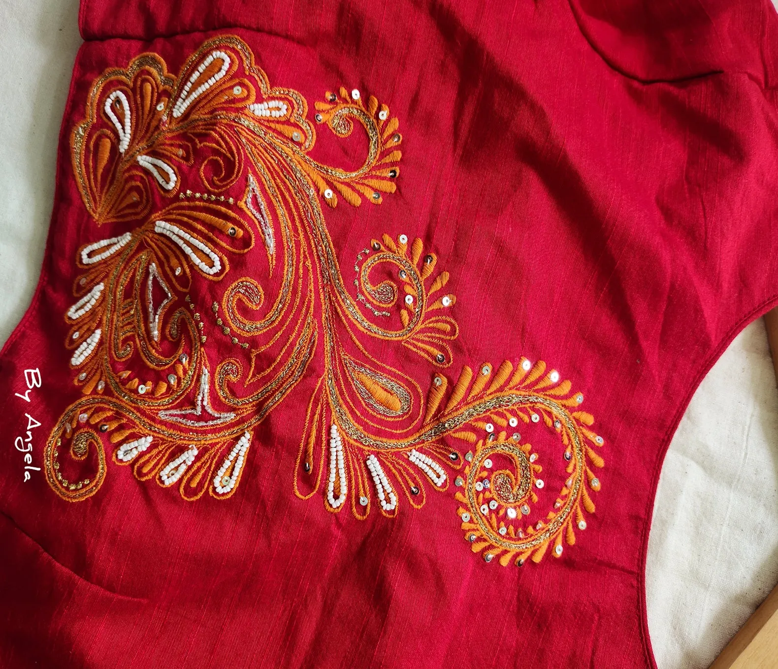 Back Kalka Blouse - Red