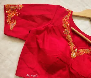 Back Kalka Blouse - Red