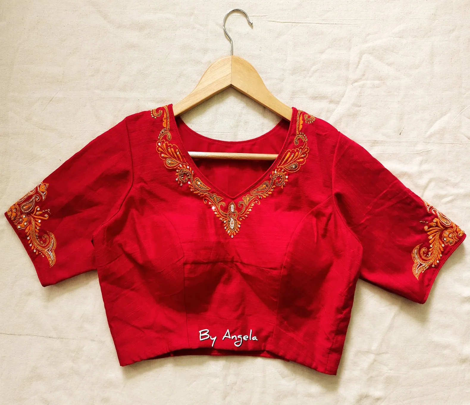 Back Kalka Blouse - Red