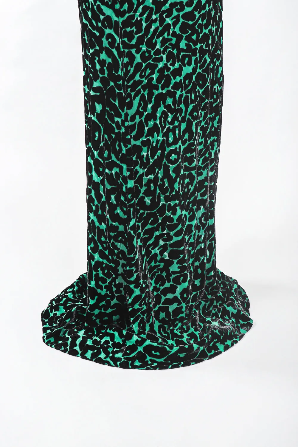 Backless Cheetah Velvet Burnout Gown
