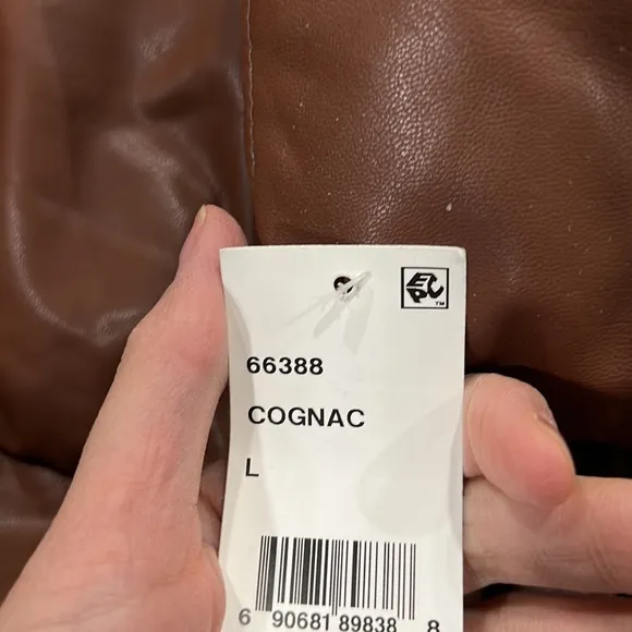 Bagatelle.nyc Oversize Faux Leather Puffer Jacket - Cognac