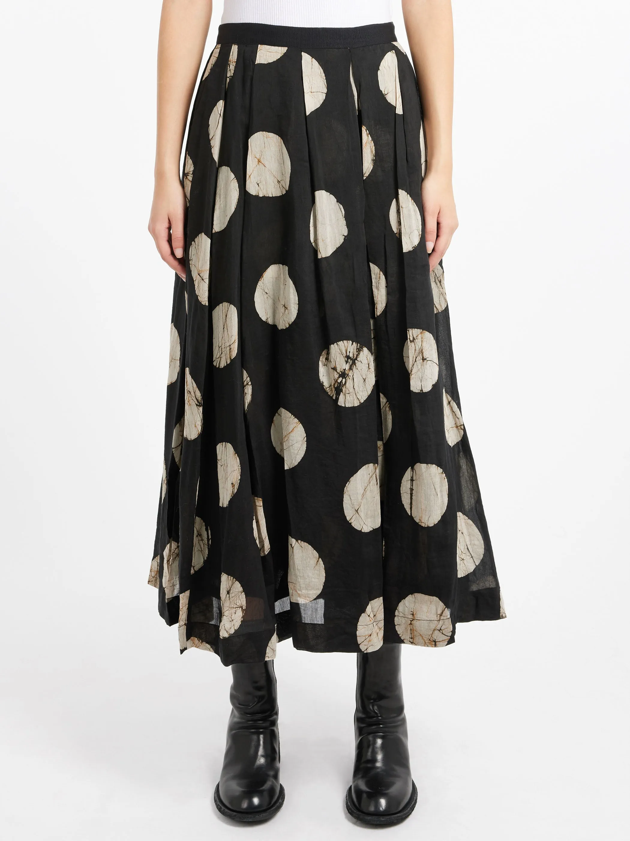 Batik Dot Pleated Skirt