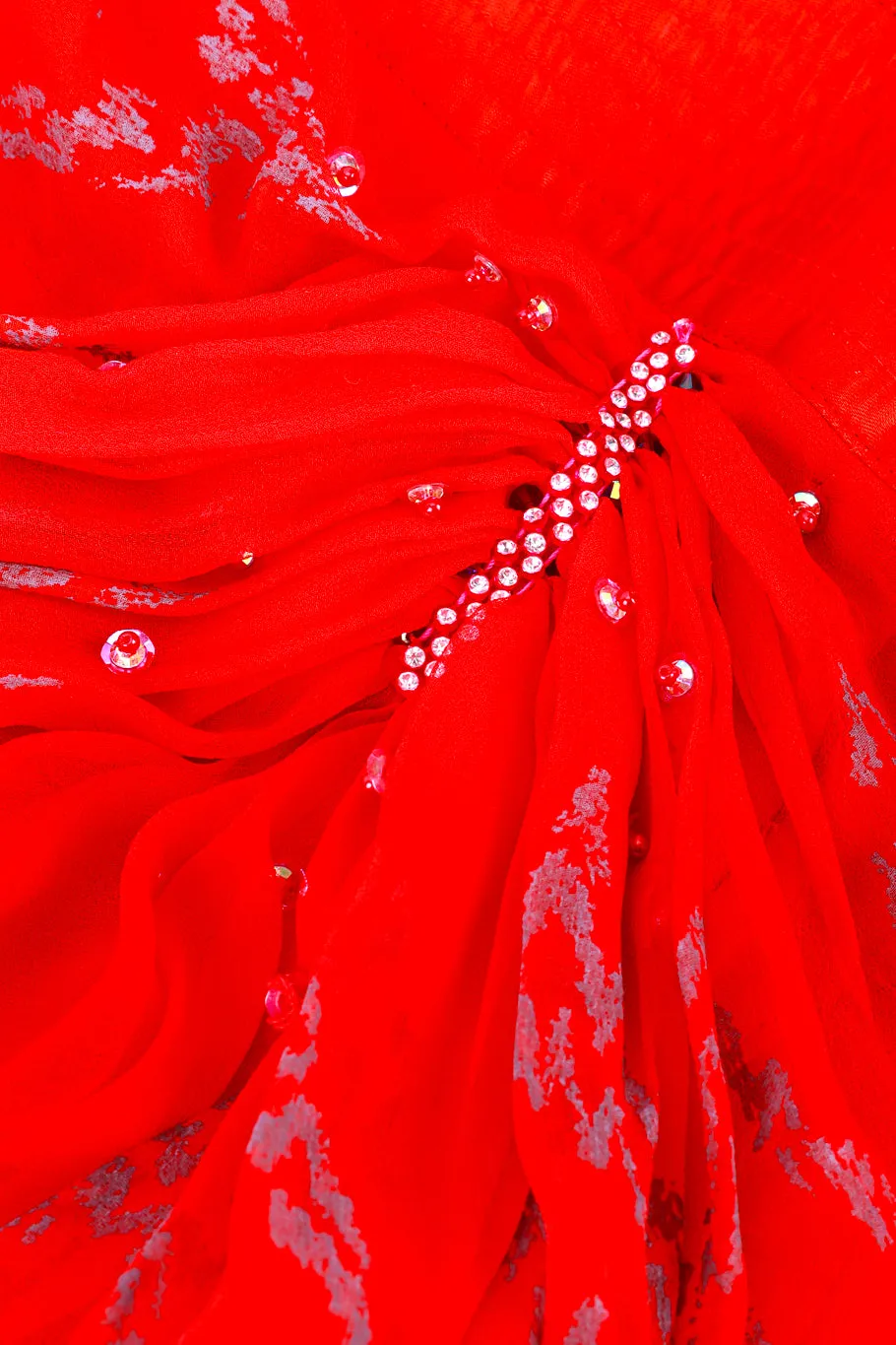 Bead Sequin & Rhinestone Ruched Gown