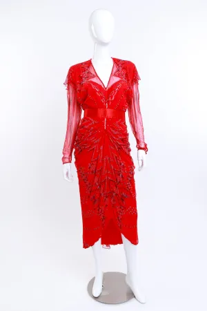 Bead Sequin & Rhinestone Ruched Gown