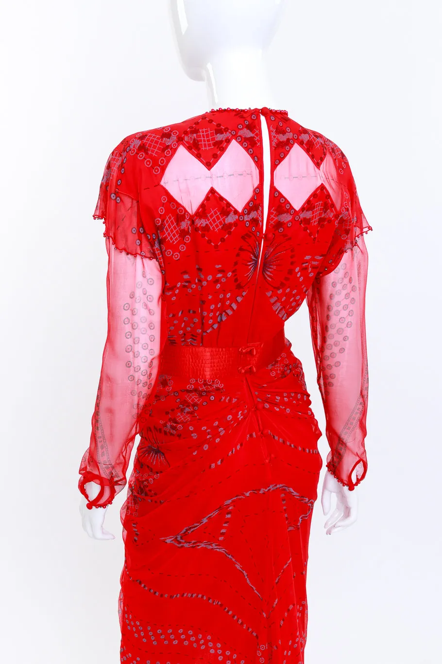 Bead Sequin & Rhinestone Ruched Gown