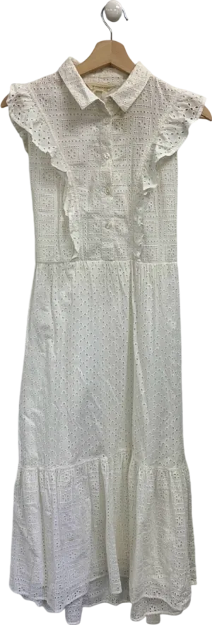 Beaufort & Blake White Eyelet Midi Dress UK 6