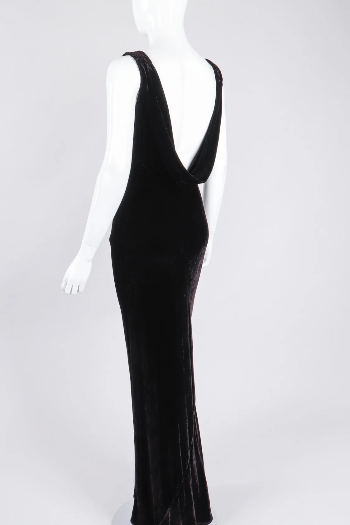Bias Velvet Cowl Dress